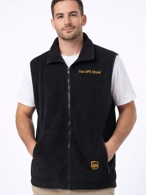 Colorado Timberline Vest NWT Black Fleece Full Zip The UPS Store Logo Workwear